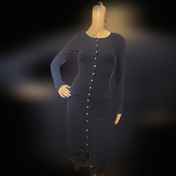 HEART & HIPS WOMEN'S SIZE SMALL BLACK BUTTON DOWN DRESS - PREOWNED - Picture 1 of 5